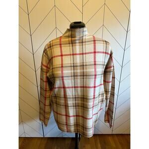 Tahari Plaid Sweater - Red and Tan